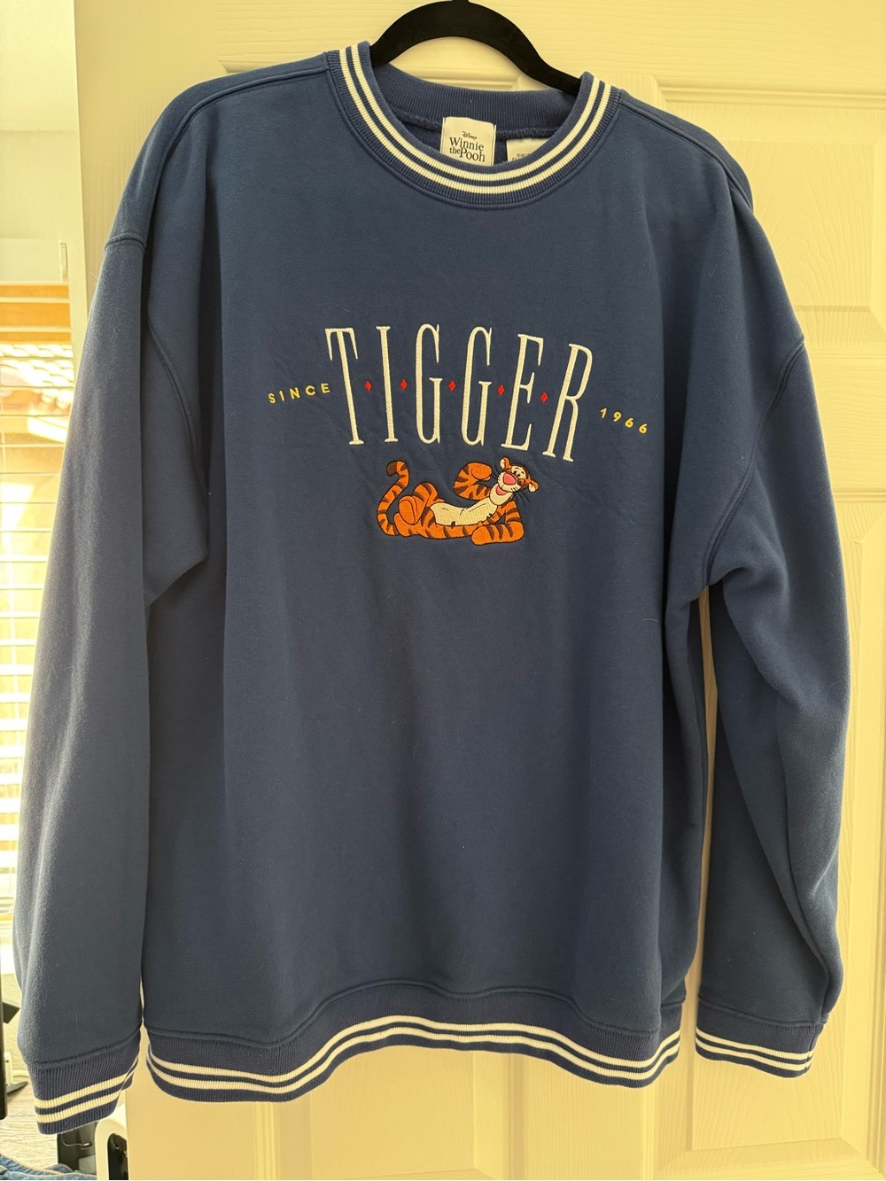 Blue Disney Tigger Sweatshirt Unisex Sz L New